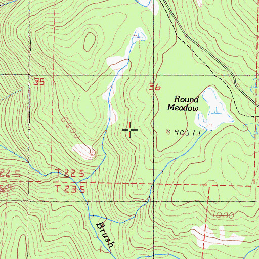 Topographic Map of Round Meadow, CA