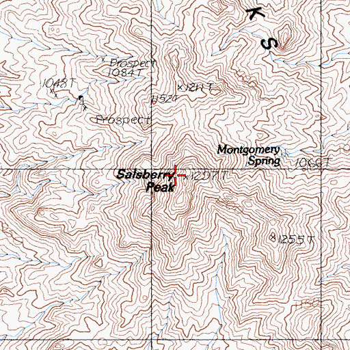 Topographic Map of Salsberry Peak, CA
