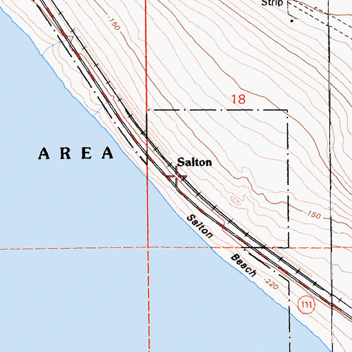 Topographic Map of Salton, CA