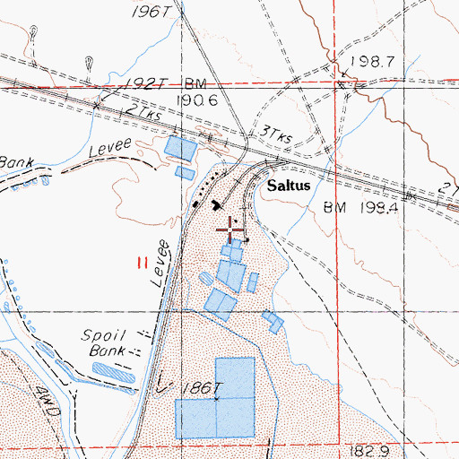 Topographic Map of Saltus, CA