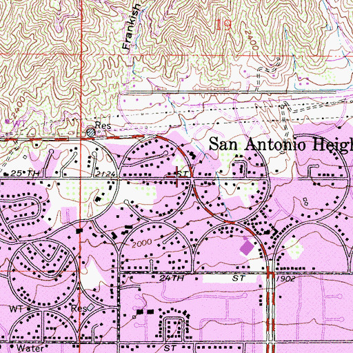 Topographic Map of San Antonio Heights, CA