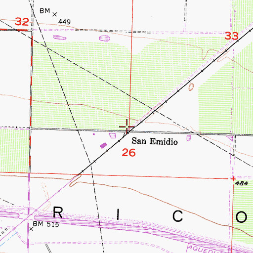 Topographic Map of San Emidio, CA