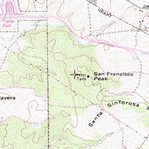 Topographic Map of San Francisco Peak, CA