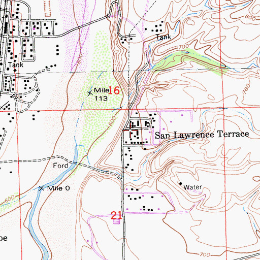 Topographic Map of San Lawrence Terrace, CA