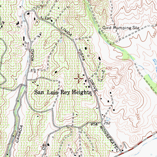 Topographic Map of San Luis Rey Heights, CA