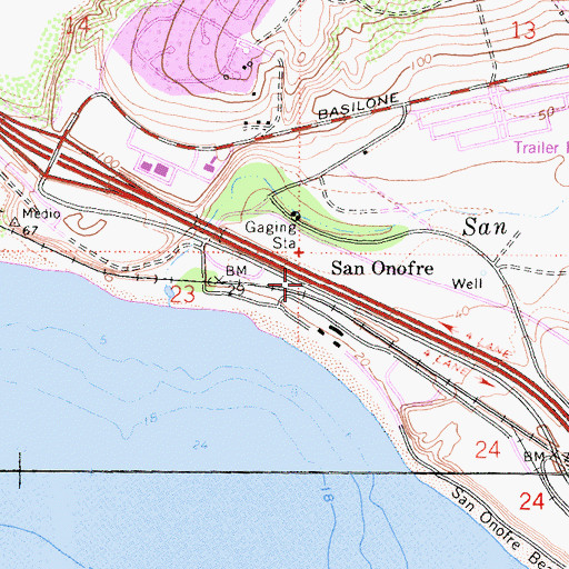 Topographic Map of San Onofre, CA