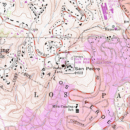 Topographic Map of San Pedro Hill, CA