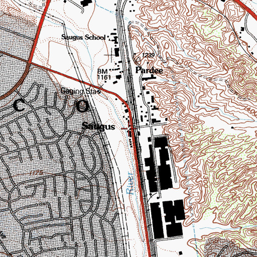 Topographic Map of Saugus, CA