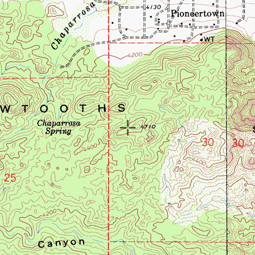 Topographic Map of Sawtooths, CA