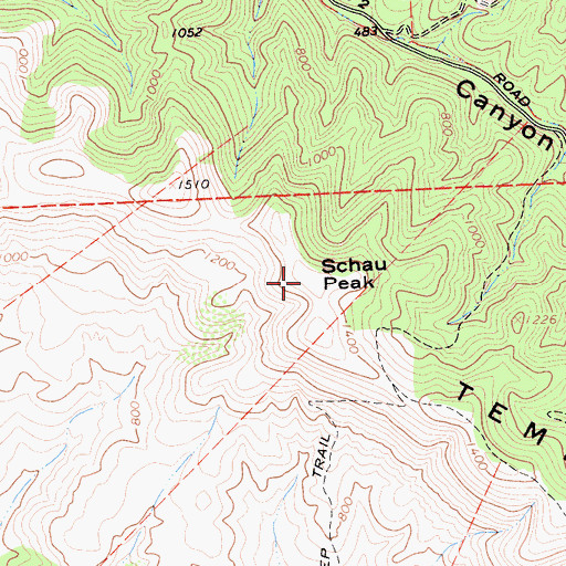 Topographic Map of Schau Peak, CA
