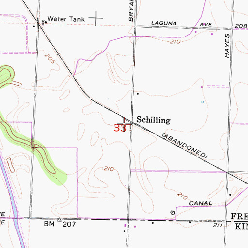 Topographic Map of Schilling, CA