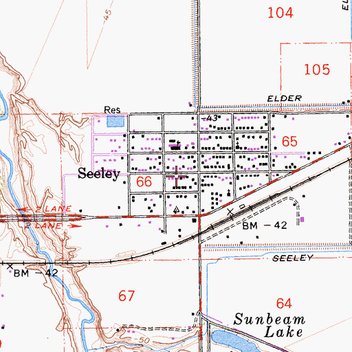 Topographic Map of Seeley, CA
