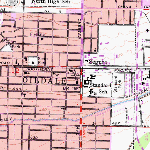 Topographic Map of Seguro, CA