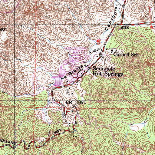 Topographic Map of Seminole Hot Springs, CA