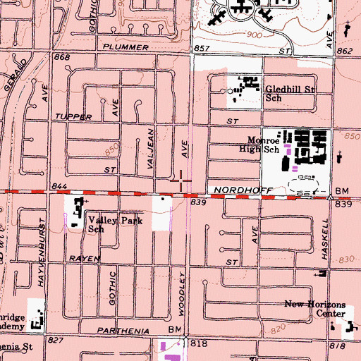 Topographic Map of North Hills, CA