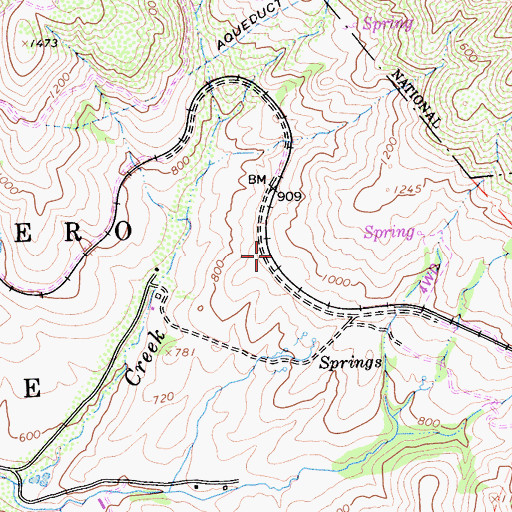 Topographic Map of Serrano, CA