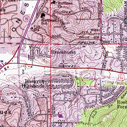 Topographic Map of Greenville Post Office (historical), AL