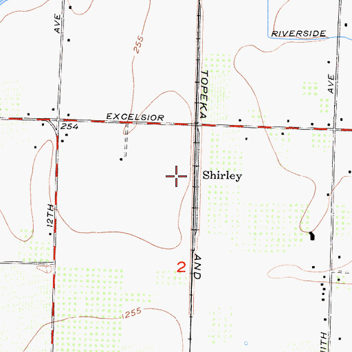 Topographic Map of Shirley, CA