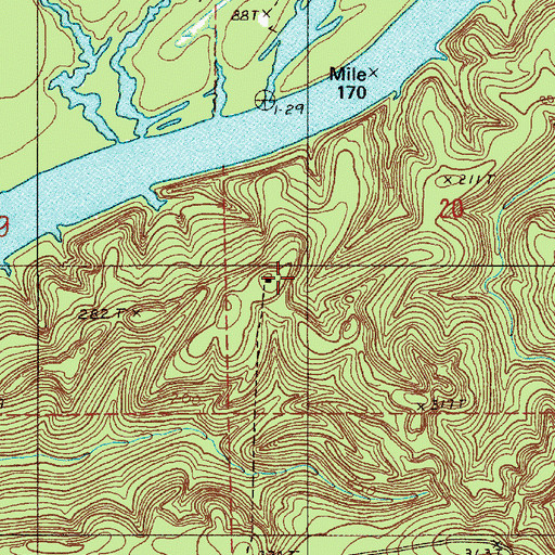 Topographic Map of Elam Bluff Post Office (historical), AL