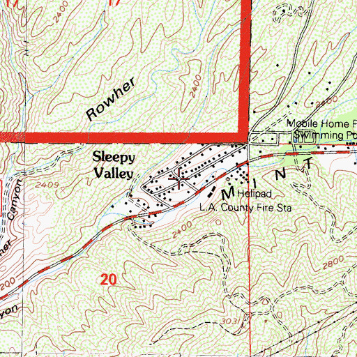 Topographic Map of Sleepy Valley, CA