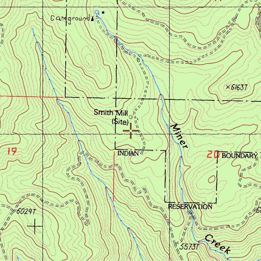 Topographic Map of Smith Mill, CA