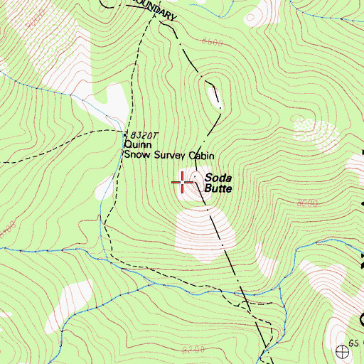 Topographic Map of Soda Butte, CA