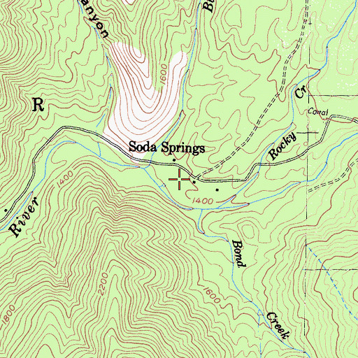 Topographic Map of Soda Springs, CA