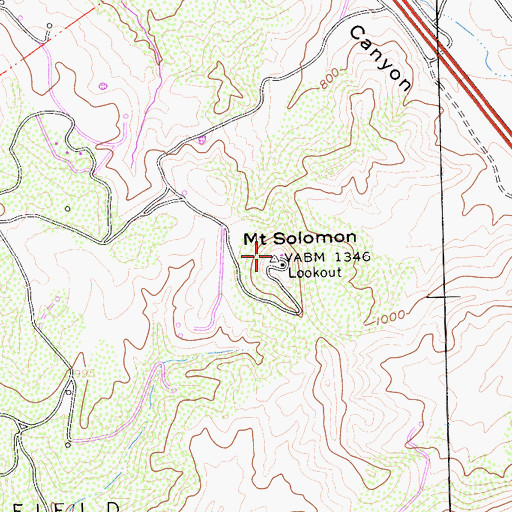 Topographic Map of Solomon Hills, CA