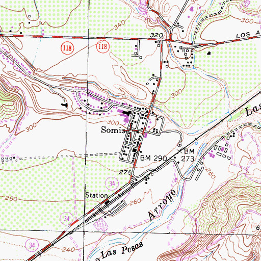 Topographic Map of Somis, CA
