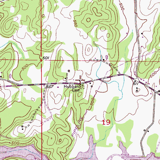 Topographic Map of Cedar Tree Post Office (historical), AL