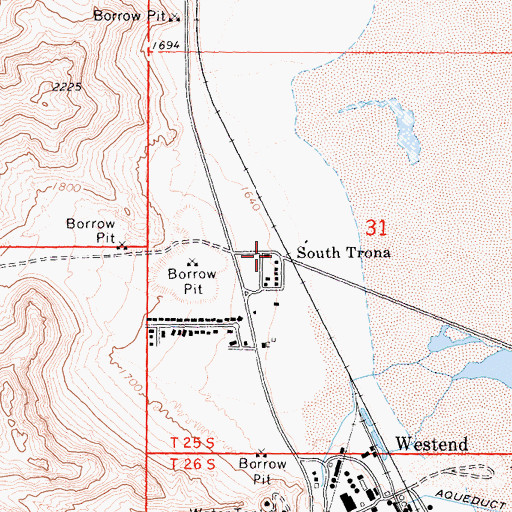 Topographic Map of South Trona, CA