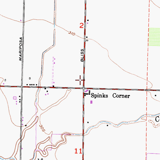 Topographic Map of Spinks Corner, CA