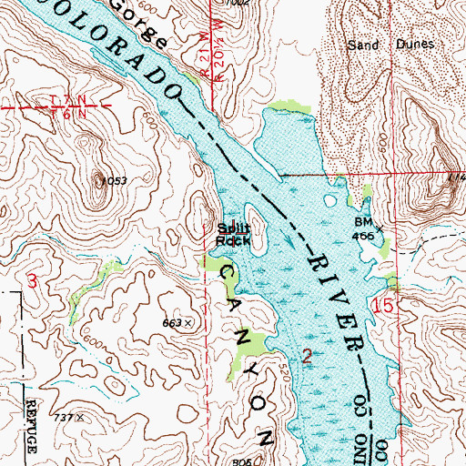 Topographic Map of Split Rock, CA