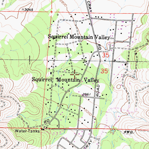 Topographic Map of Squirrel Mountain Valley, CA