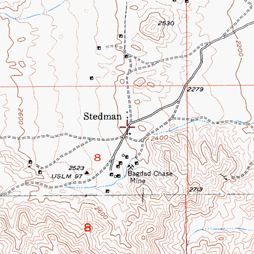 Topographic Map of Stedman, CA