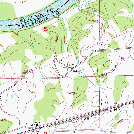 Topographic Map of East Bend, AL