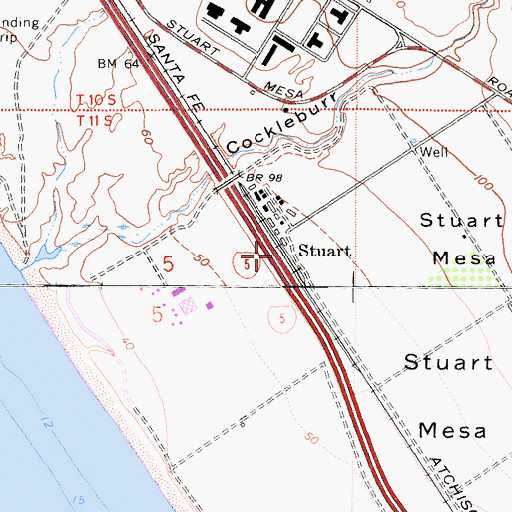 Topographic Map of Stuart, CA