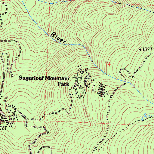 Topographic Map of Sugarloaf Mountain Park, CA