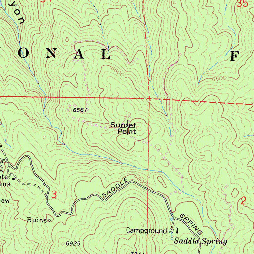 Topographic Map of Sunset Point, CA