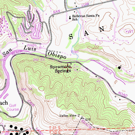 Topographic Map of Sycamore Springs, CA
