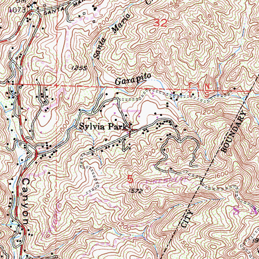 Topographic Map of Sylvia Park, CA