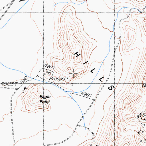 Topographic Map of Talc City Hills, CA