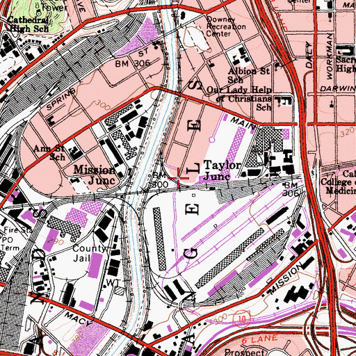 Topographic Map of Taylor Junction, CA