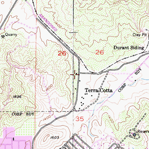 Topographic Map of Terra Cotta, CA