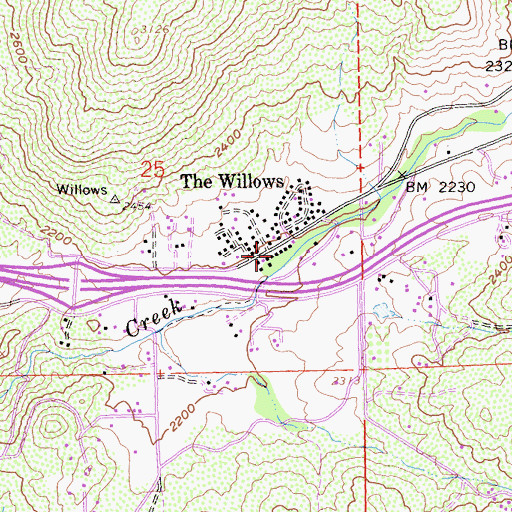 Topographic Map of The Willows, CA