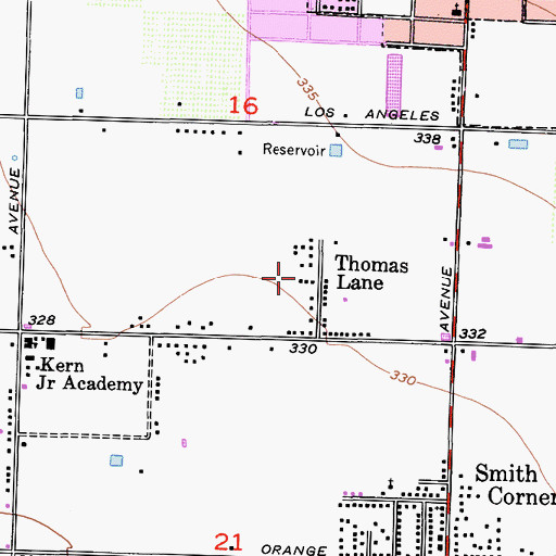 Topographic Map of Thomas Lane, CA