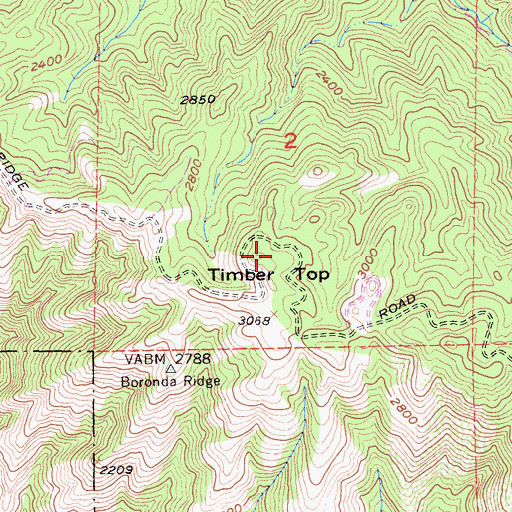 Topographic Map of Timber Top, CA