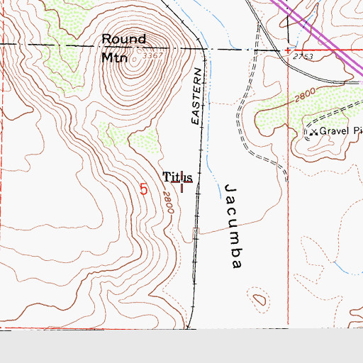 Topographic Map of Titus, CA