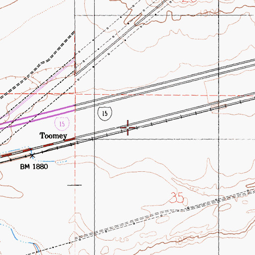 Topographic Map of Toomey, CA