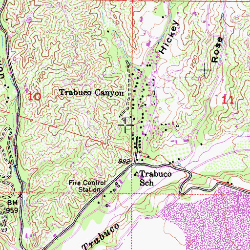 Topographic Map of Trabuco Canyon, CA